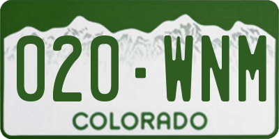 CO license plate 020WNM