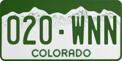 CO license plate 020WNN