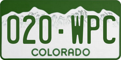 CO license plate 020WPC