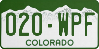 CO license plate 020WPF