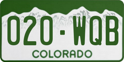 CO license plate 020WQB