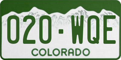CO license plate 020WQE