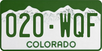 CO license plate 020WQF