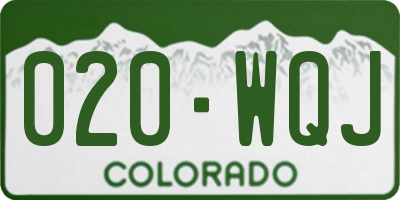 CO license plate 020WQJ