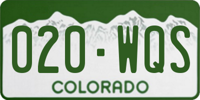 CO license plate 020WQS