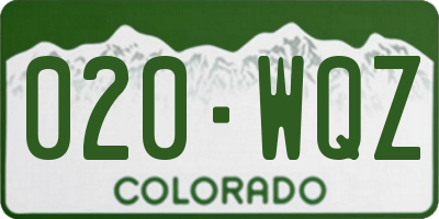 CO license plate 020WQZ