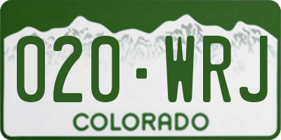 CO license plate 020WRJ