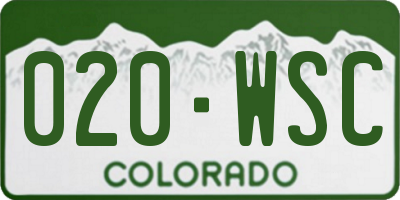 CO license plate 020WSC
