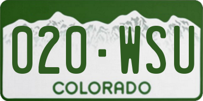 CO license plate 020WSU