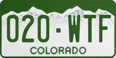 CO license plate 020WTF