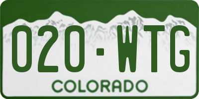 CO license plate 020WTG