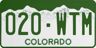 CO license plate 020WTM