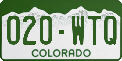 CO license plate 020WTQ