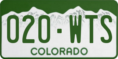 CO license plate 020WTS