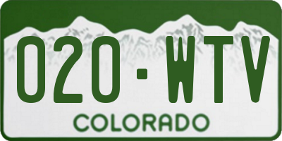 CO license plate 020WTV