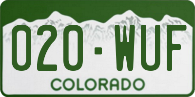 CO license plate 020WUF