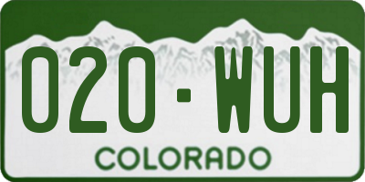 CO license plate 020WUH