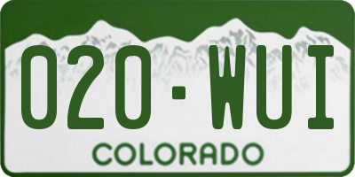 CO license plate 020WUI