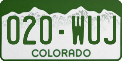 CO license plate 020WUJ