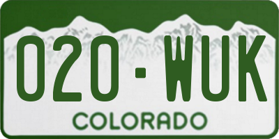 CO license plate 020WUK