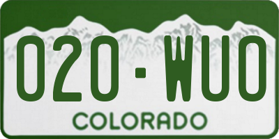 CO license plate 020WUO