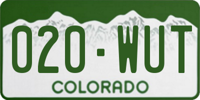 CO license plate 020WUT