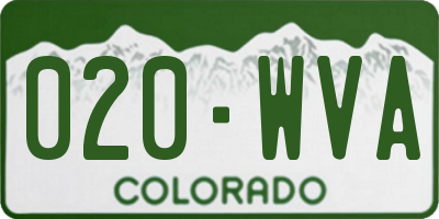 CO license plate 020WVA