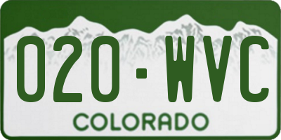 CO license plate 020WVC