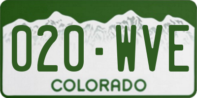 CO license plate 020WVE