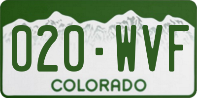 CO license plate 020WVF