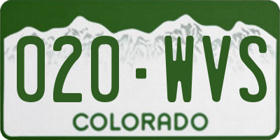 CO license plate 020WVS