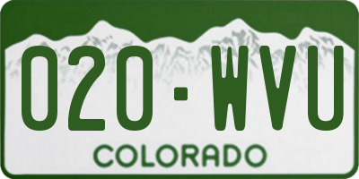 CO license plate 020WVU