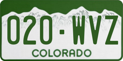 CO license plate 020WVZ