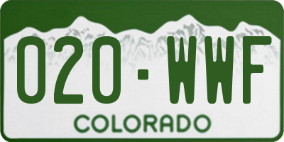 CO license plate 020WWF