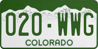 CO license plate 020WWG