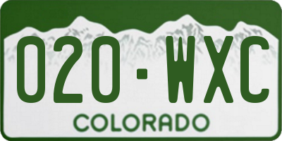CO license plate 020WXC