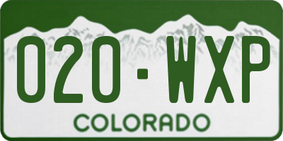 CO license plate 020WXP