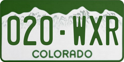 CO license plate 020WXR
