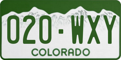 CO license plate 020WXY