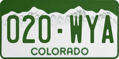 CO license plate 020WYA