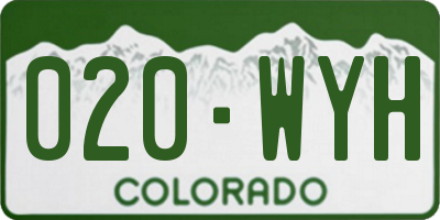 CO license plate 020WYH