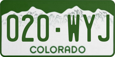 CO license plate 020WYJ