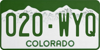 CO license plate 020WYQ