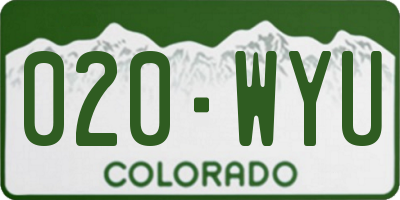 CO license plate 020WYU