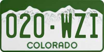 CO license plate 020WZI