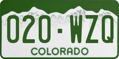 CO license plate 020WZQ