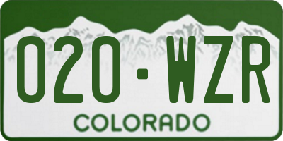 CO license plate 020WZR