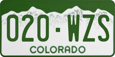 CO license plate 020WZS