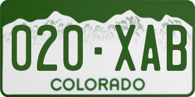 CO license plate 020XAB
