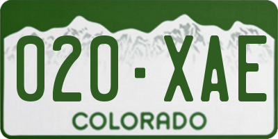 CO license plate 020XAE